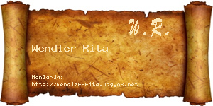 Wendler Rita névjegykártya
