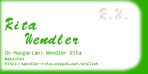 rita wendler business card